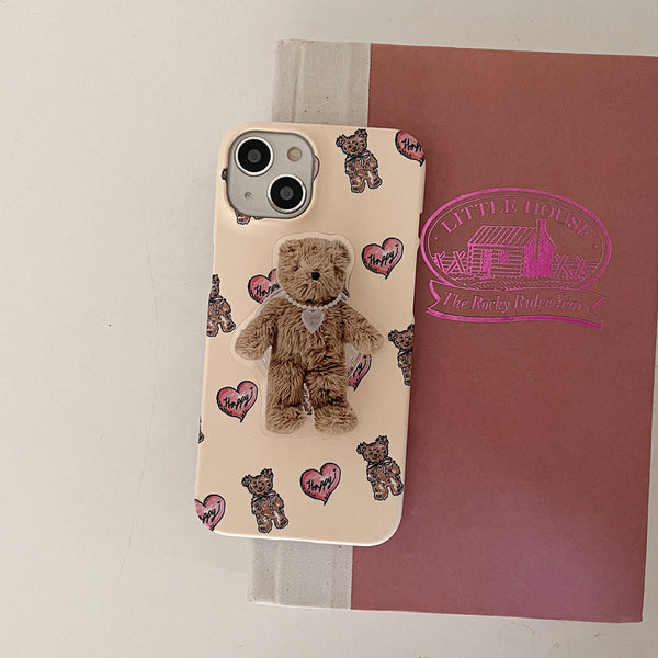 [Mademoment] Heart Teddy Pattern Design Phone Case