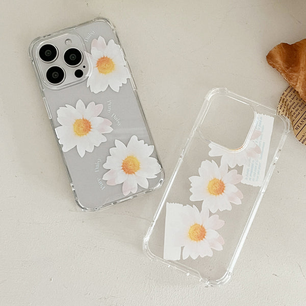 [Mademoment] Pure Daisy Design Clear Phone Case (3 Types)