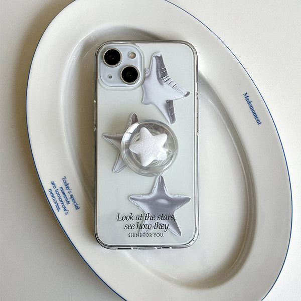 [Mademoment] Balloon Shinning Star Design Clear Phone Case (3 Types)