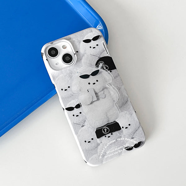 [THENINEMALL] Nice Puppy Pattern Hard Phone Case (2 types)