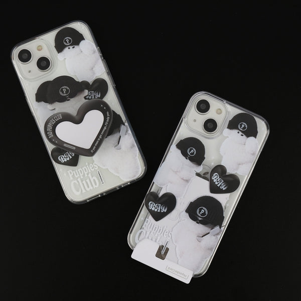 [THENINEMALL] Pattern Bad Puppy Clear Phone Case (3 types)