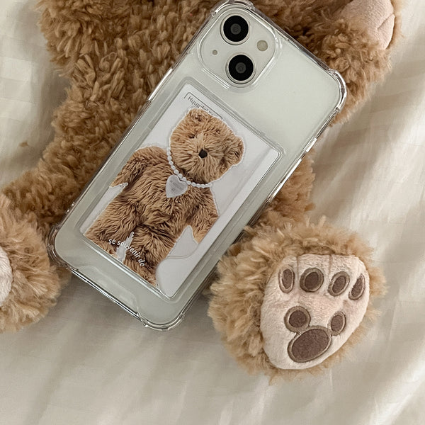 [Mademoment] Teddy Souvenir Pendant Design Clear Phone Case (4 Types)