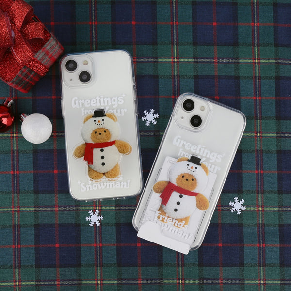 [THENINEMALL] Greetings Gummy Snowman Clear Phone Case (4 types)