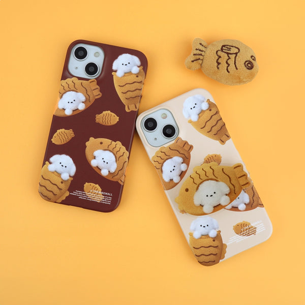 [THENINEMALL] Pattern Fish Bread Puppy Hard Phone Case (2 types)