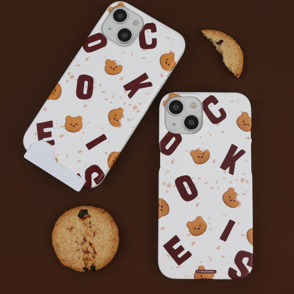 [THENINEMALL] Cookies Alphabet Pattern Hard Phone Case (2 types)