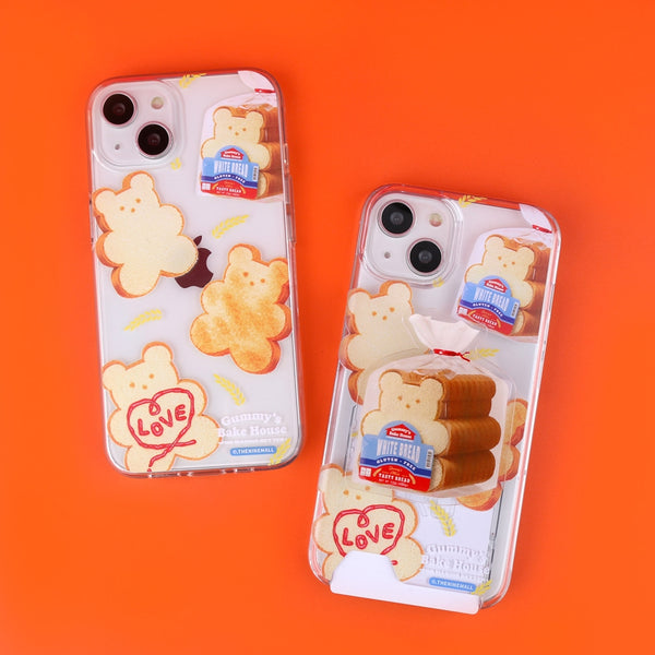 [THENINEMALL] Pattern Bread Gummy Clear Phone Case (3 types)