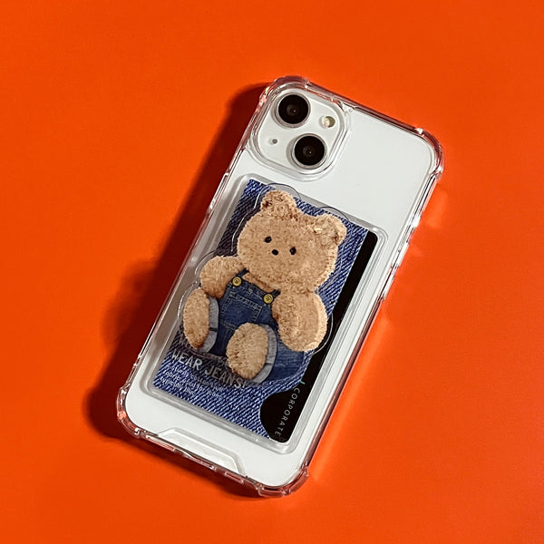 [THENINEMALL] Denim Gummy Clear Phone Case (1 type)