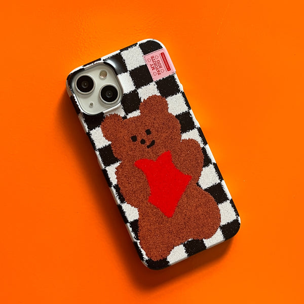 [THENINEMALL] Gummy Checkerboard Rug Hard Phone Case (2 types)