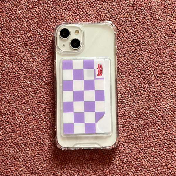 [THENINEMALL] Basic Checkerboard Label Clear Phone Case (1 type)