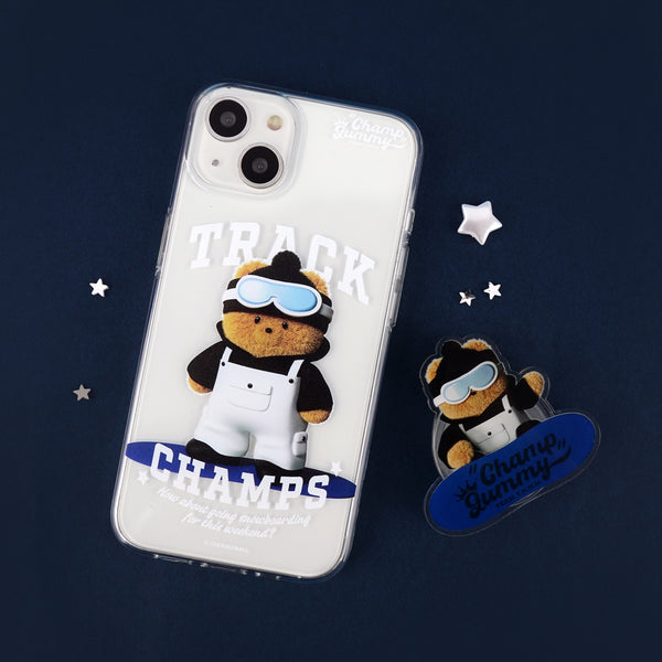 [THENINEMALL] Snowboarder Gummy Clear Phone Case (3 types)