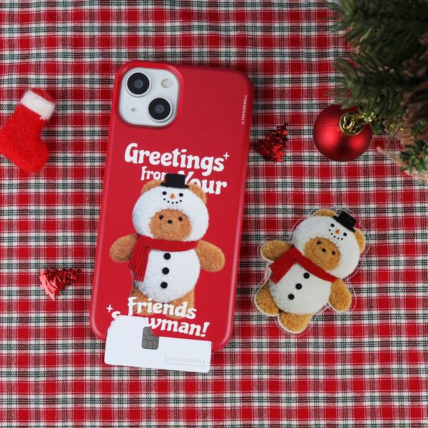 [THENINEMALL] Greetings Gummy Snowman Hard Phone Case (2 types)