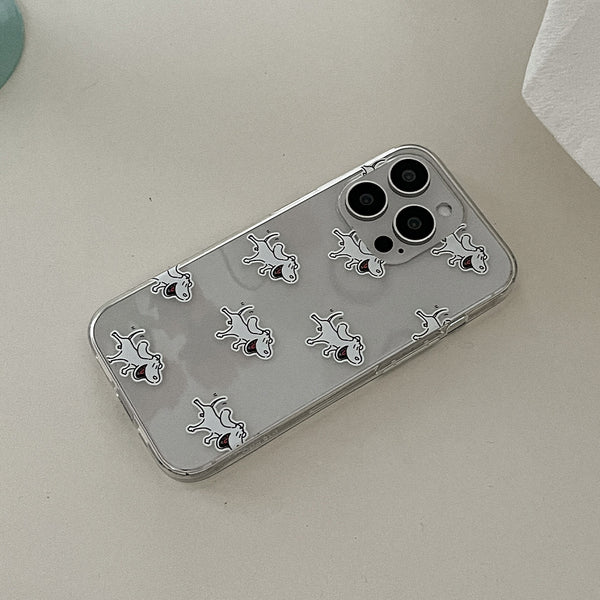 [Mademoment] Another Dog Pattern Design Clear Phone Case (3 Types)