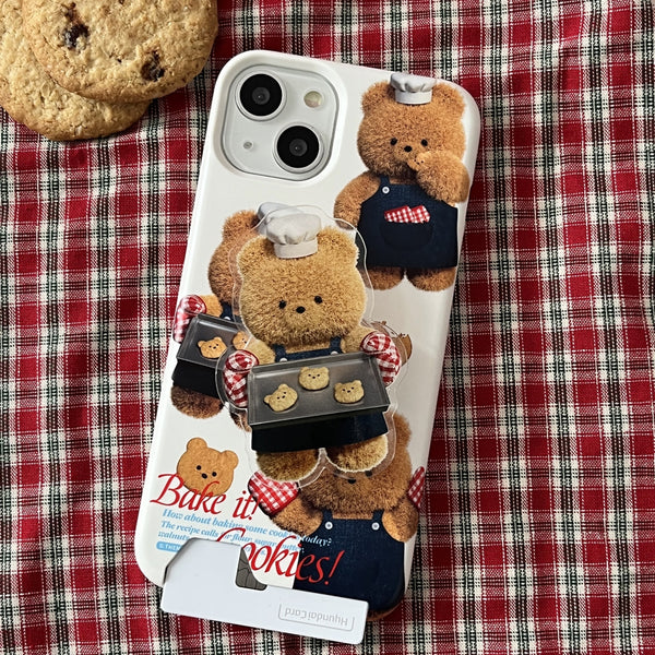 [THENINEMALL] Pattern Cookie Gummy Hard Phone Case (2 types)