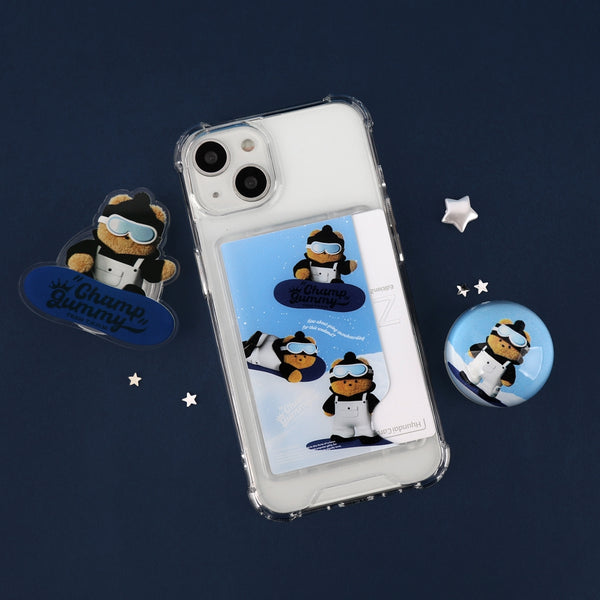 [THENINEMALL] Pattern Snowboarder Gummy Clear Phone Case (4 types)