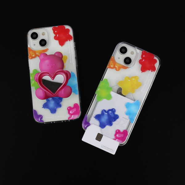 [THENINEMALL] Rainbow Gummy Balloon Clear Phone Case (3 types)