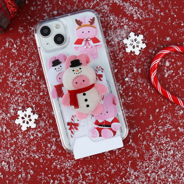 [THENINEMALL] Pattern Happy Holiday Windy Clear Phone Case (3 types)