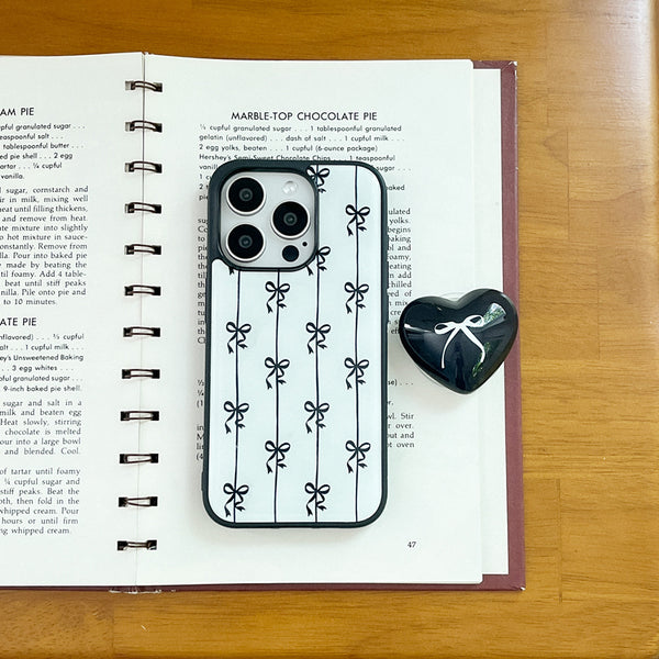 [Mademoment] Line Ribbon Pattern Design Bumper Phone Case