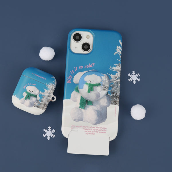 [THENINEMALL] Puppy Snowman Hard Phone Case (2 types)