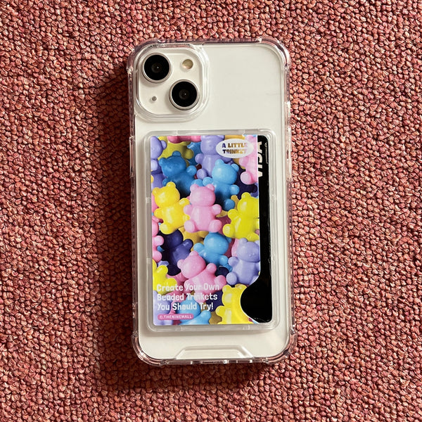 [THENINEMALL] Beads Gummy Pattern Clear Phone Case (1 type)