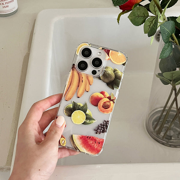 [Mademoment] Juice Fruits Design Clear Phone Case (3 Types)