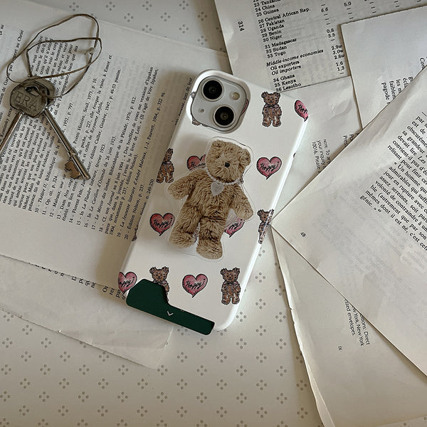 [Mademoment] Heart Teddy Pattern Design Phone Case