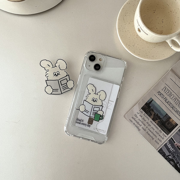 [Mademoment] Reading Butty Design Clear Phone Case (4 Types)