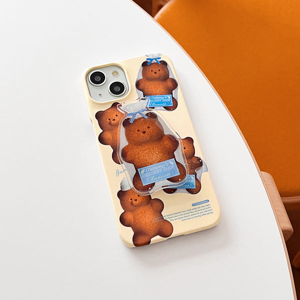 [THENINEMALL] Pattern Gummy Financier Hard Phone Case (2 types)