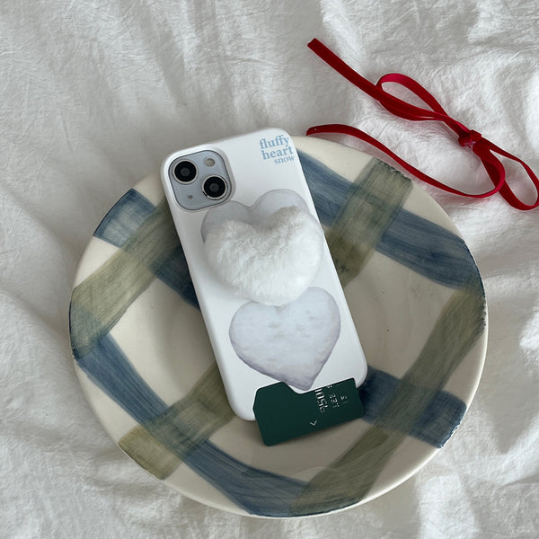 [Mademoment] Fluffy Heart Snow Design Phone Case