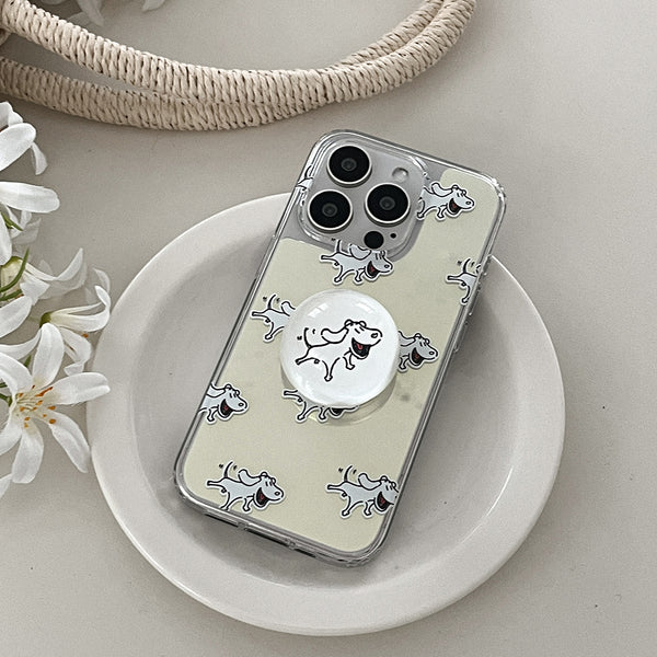 [Mademoment] Another Dog Pattern Design Glossy Mirror Phone Case