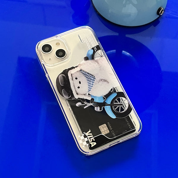 [THENINEMALL] Rider Puppy Clear Phone Case (3 types)