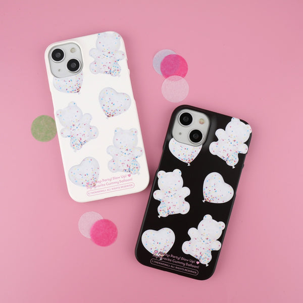 [THENINEMALL] White Gummy Balloon Hard Phone Case (2 types)