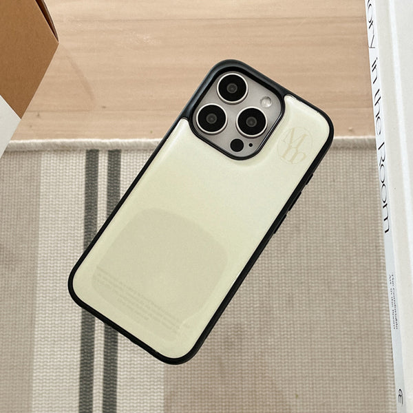 [Mademoment] Soft Cream Plain Design Bumper Phone Case