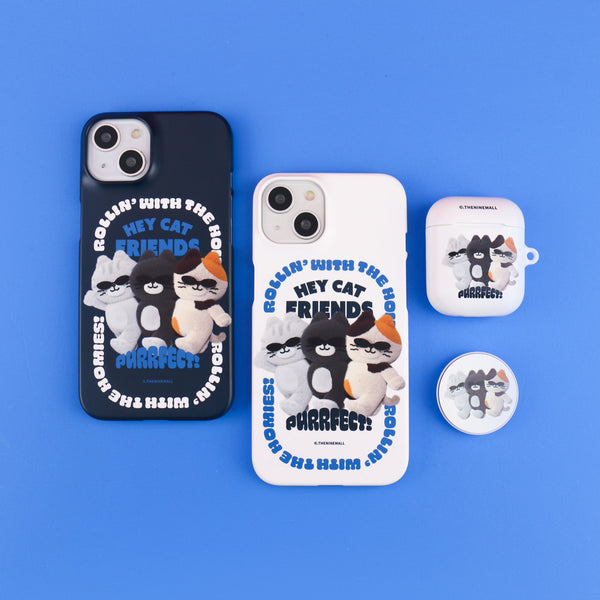 [THENINEMALL] Sunglasses Hey Cat Hard Phone Case (2 types)