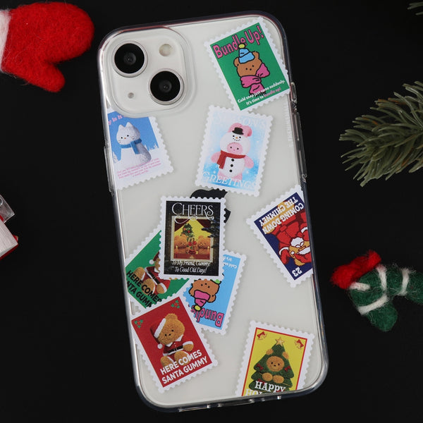 [THENINEMALL] Holiday Seal Sticker Clear Phone Case (3 types)