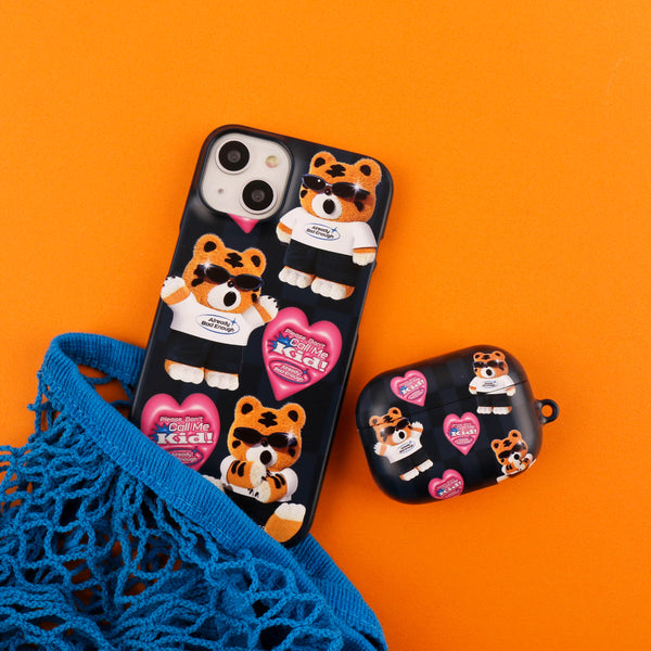 [THENINEMALL] Pattern Bad Hey Tiger AirPods Hard Case