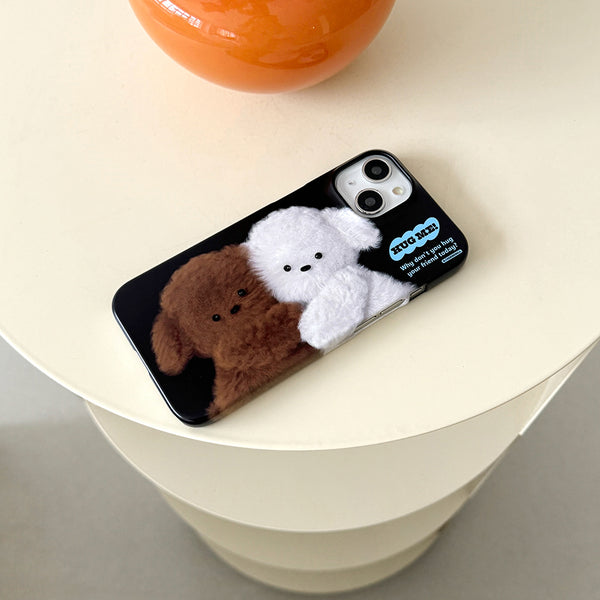 [THENINEMALL] Big Hug Puppy Hard Phone Case (2 types)