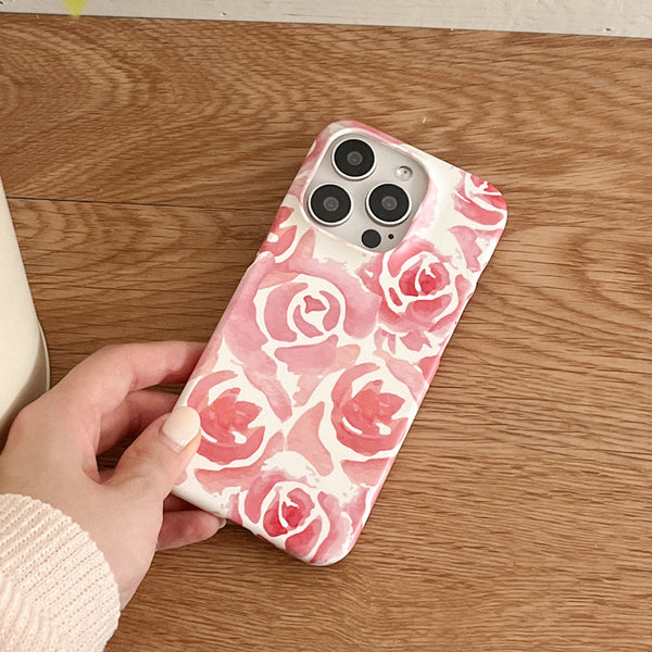 [Mademoment] Rose Watercolor Design Phone Case