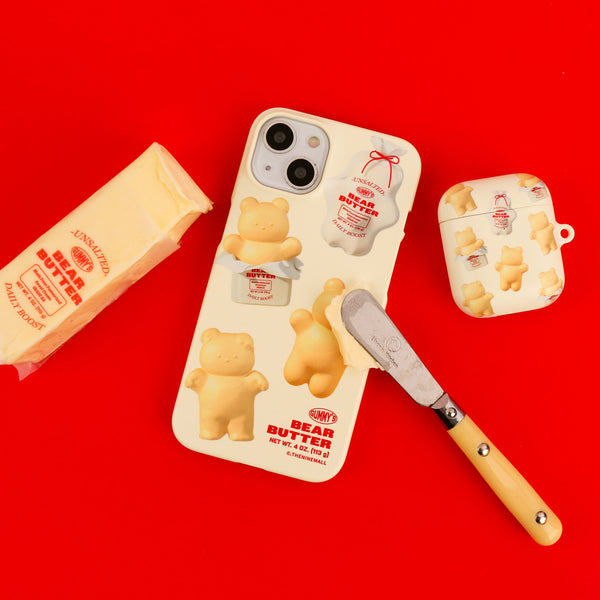 [THENINEMALL] Pattern Butter Gummy Hard Phone Case (2 types)