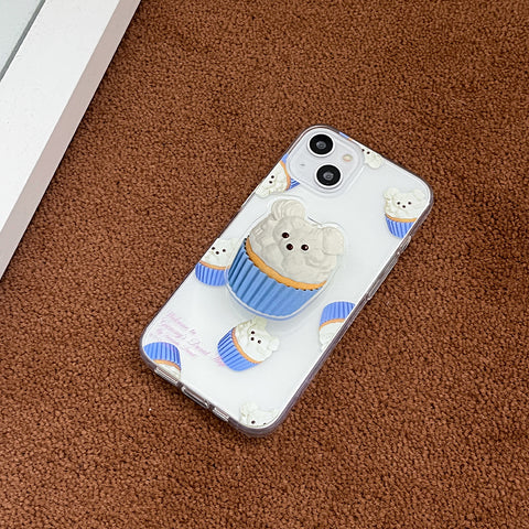 [THENINEMALL] Pattern Gummy Muffin Clear Phone Case (3 types)
