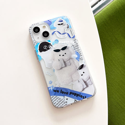 [THENINEMALL] Puppy Collage Clear Phone Case (3 types)