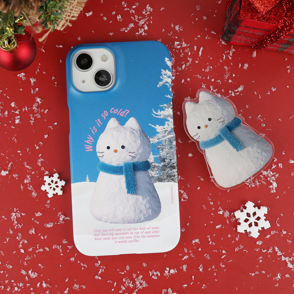 [THENINEMALL] Hey Cat Snowman Hard Phone Case (2 types)