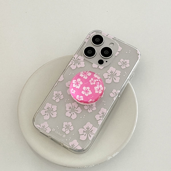 [Mademoment] Aloha Flower Design Clear Phone Case (3 Types)