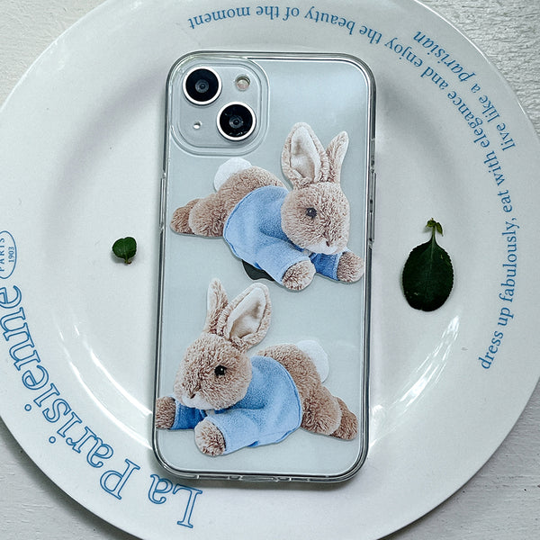 [Mademoment] Make Happy Bunny Design Clear Phone Case (3 Types)