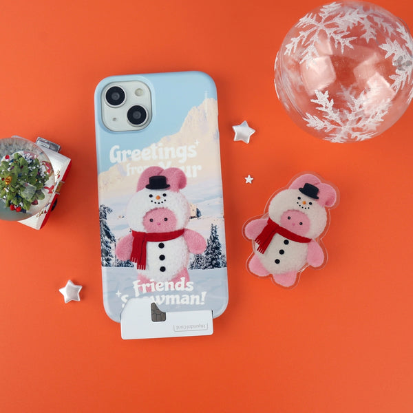 [THENINEMALL] Greetings Windy Snowman Hard Phone Case (2 types)