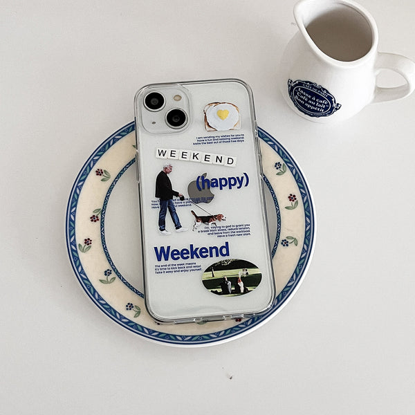 [Mademoment] Happy Weekend Design Clear Phone Case (3 Types)