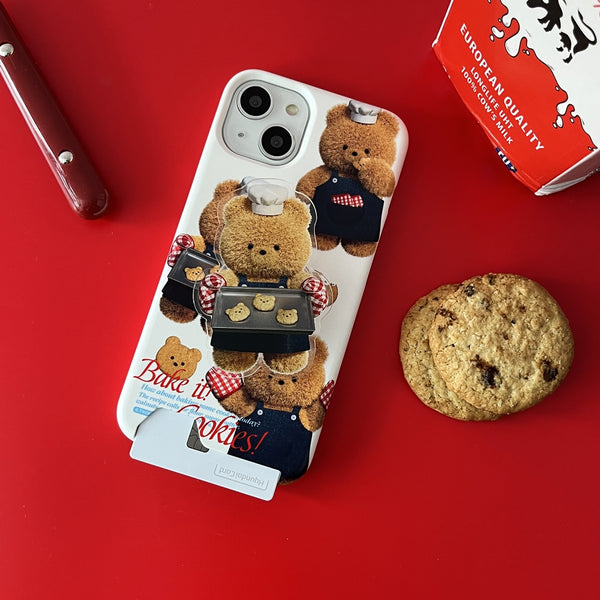 [THENINEMALL] Pattern Cookie Gummy Hard Phone Case (2 types)