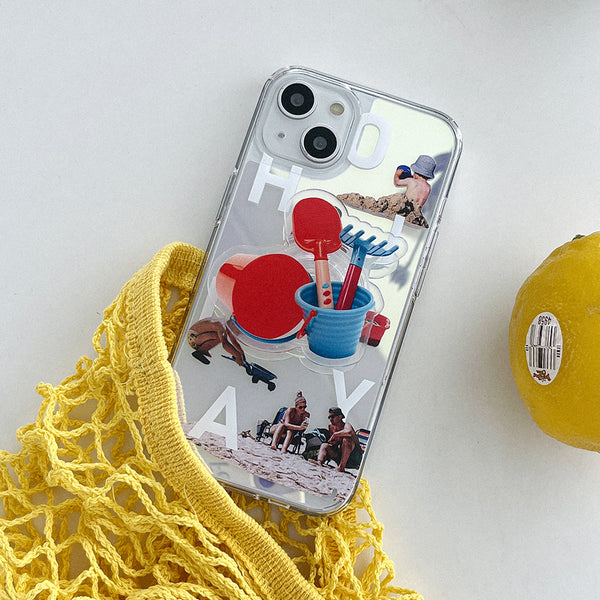 [Mademoment] Sand Play Design Glossy Mirror Phone Case