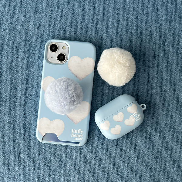 [Mademoment] Pattern Fluffy Heart Snow Design AirPods Case