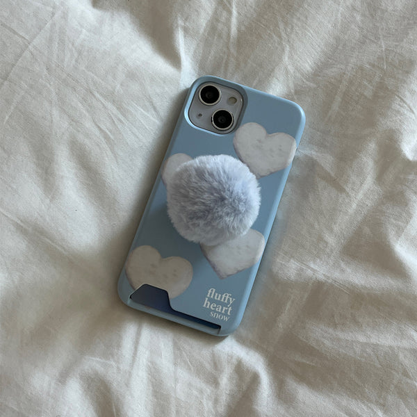 [Mademoment] Pattern Fluffy Heart Snow Design Phone Case