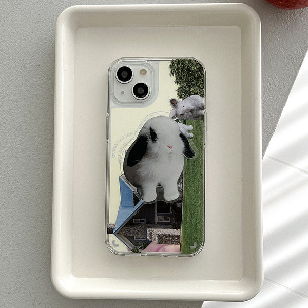 [Mademoment] House Rabbit Design Glossy Mirror Phone Case